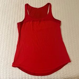 Red lululemon yoga top